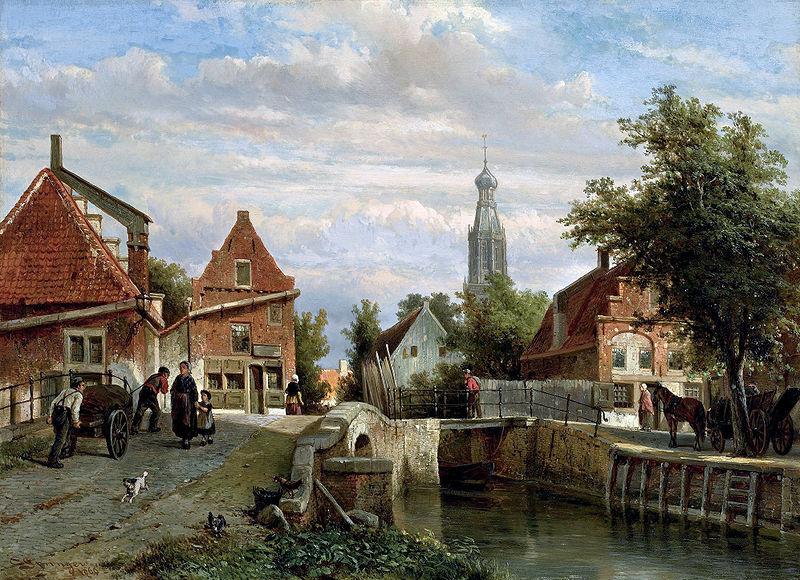 unknow artist A view of the Staal Everspijp and the Grote Kerk in summer